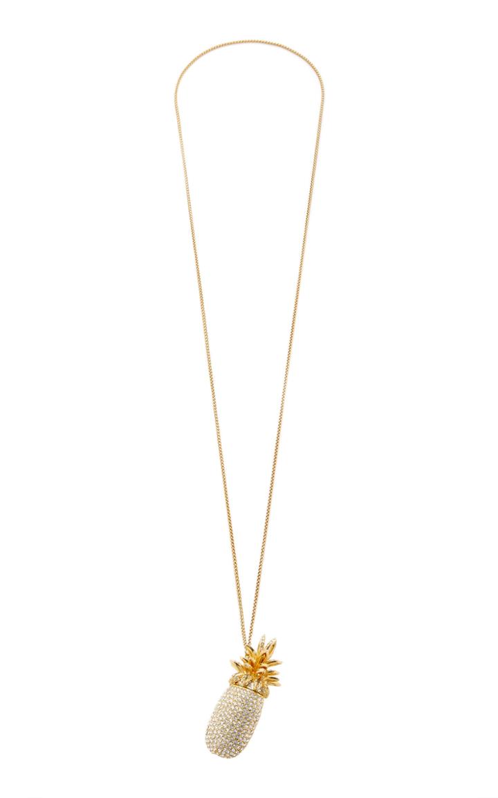 Brandon Maxwell Swarovski Pineapple Lighter Case Necklace