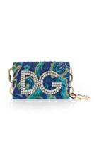 Dolce & Gabbana Blue Jacquard Lurex Shoulder Bag