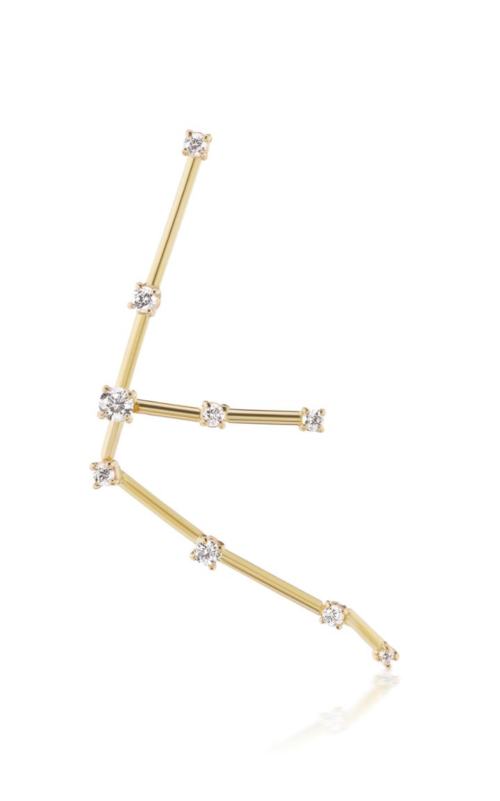 Moda Operandi Tara Hirshberg 18k Yellow Gold Aquarius Constellation Earring