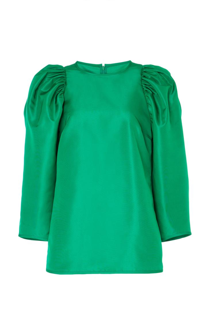 Martin Grant Puff Sleeve Silk Top