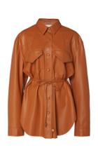 Nanushka Eddy Belted Faux Leather Top