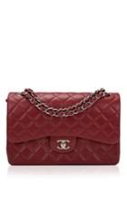 Madison Avenue Couture Chanel Dark Red Quilted Caviar Jumbo Classic Double Flap Bag
