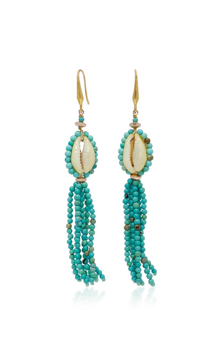 Isabel Marant Malebo Gold-tone Bead And Shell Drop Earrings