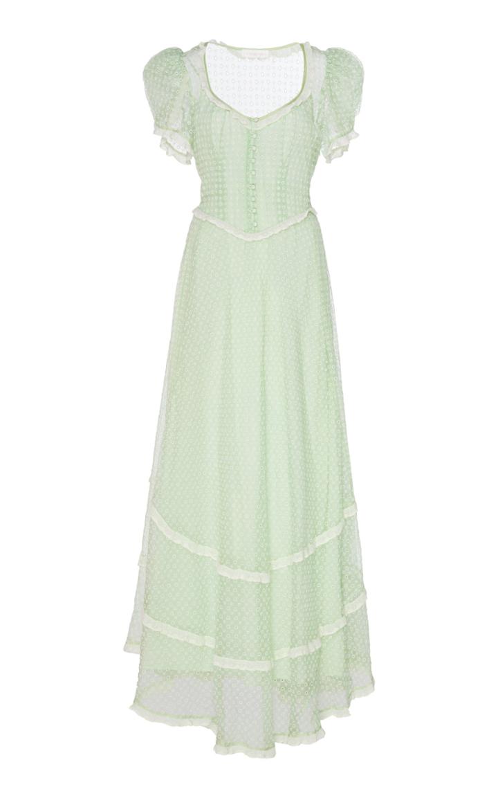 Moda Operandi Loveshackfancy Odessa Silk Assymetrical Dress Size: 00