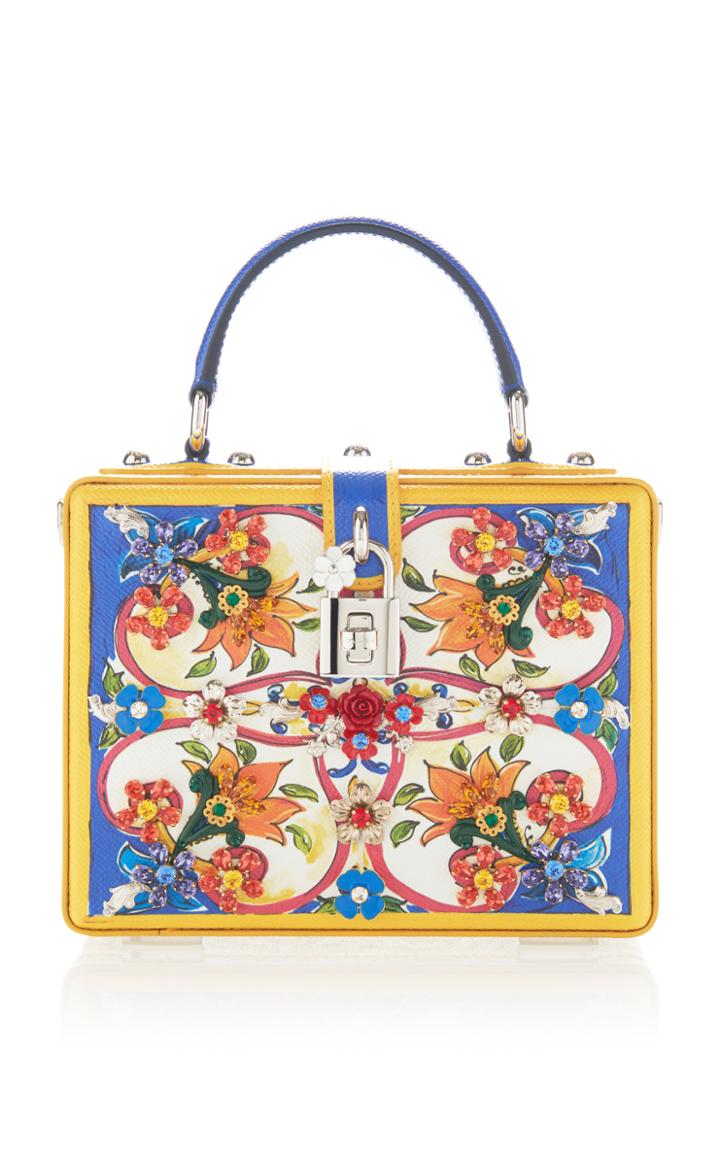 Dolce & Gabbana Printed Dauphine Leather Handbag