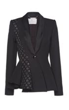 Ralph & Russo Single Breasted Peplum Blazer With Spotted Panel