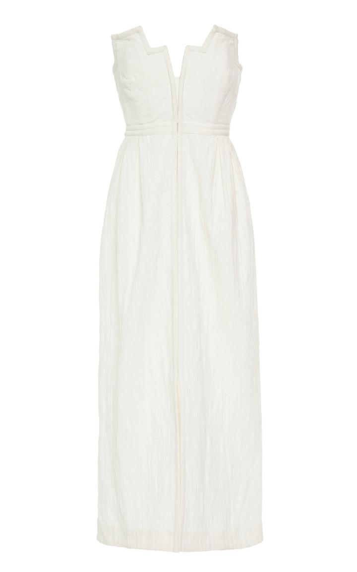Mara Hoffman Aurelia Strapless Cotton And Linen-blend Midi Dress