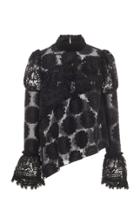 Anna Sui Clipped Floral Jacquard Blouse