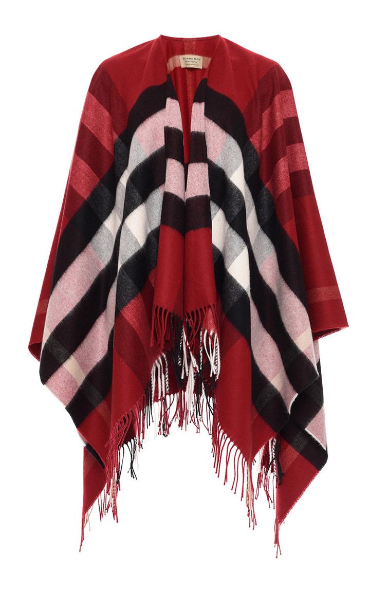 Burberry Parade Red Collette Merino Wool Cashmere Cape