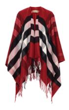 Burberry Parade Red Collette Merino Wool Cashmere Cape
