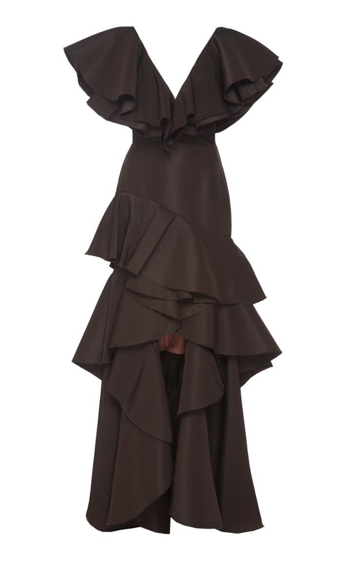 Johanna Ortiz Momentos Eternos Ruffled Silk Maxi Dress