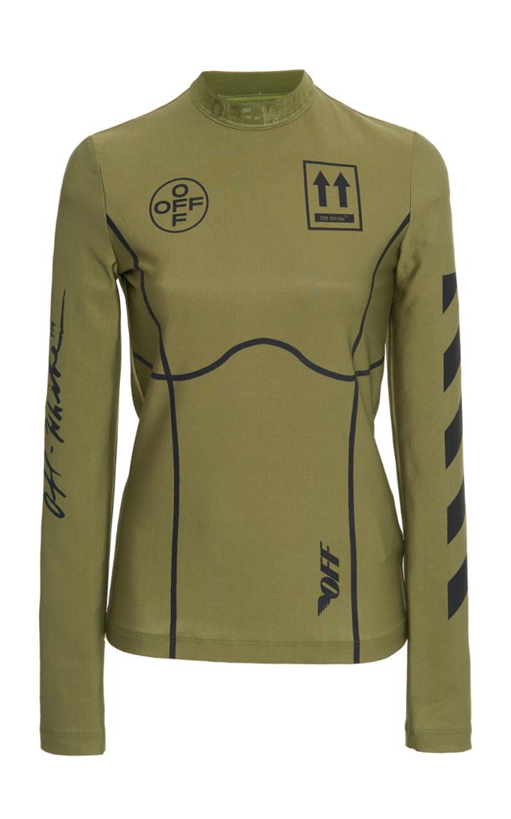Off-white C/o Virgil Abloh Long-sleeve Crepe De Chine Top