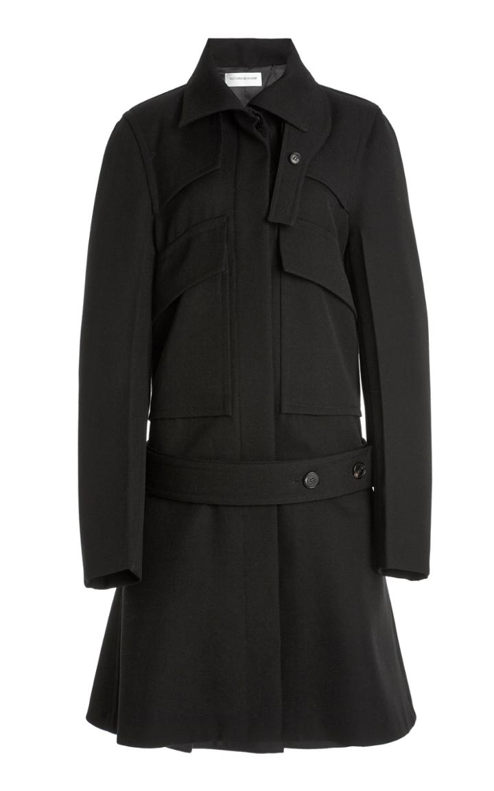 Moda Operandi Victoria Beckham Belted Wool Gabardine Coat