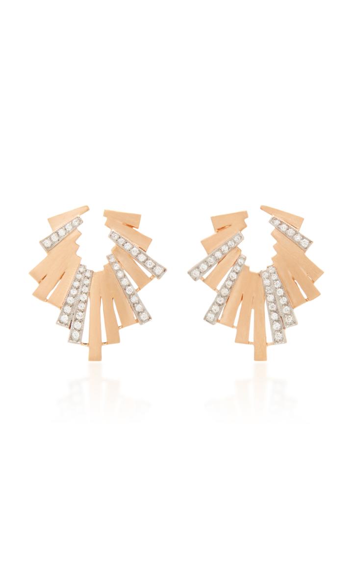 Melis Goral Geometria 18k Rose Gold Diamond Earrings