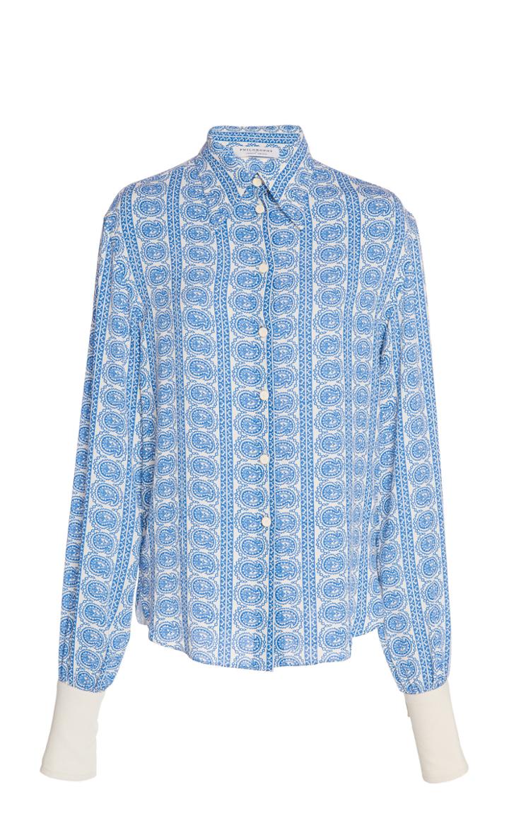 Philosophy Di Lorenzo Serafini Collared Crepe De Chine Blouse
