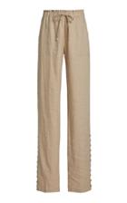 Moda Operandi Altuzarra Catkin Linen-blend Button-detail Pants