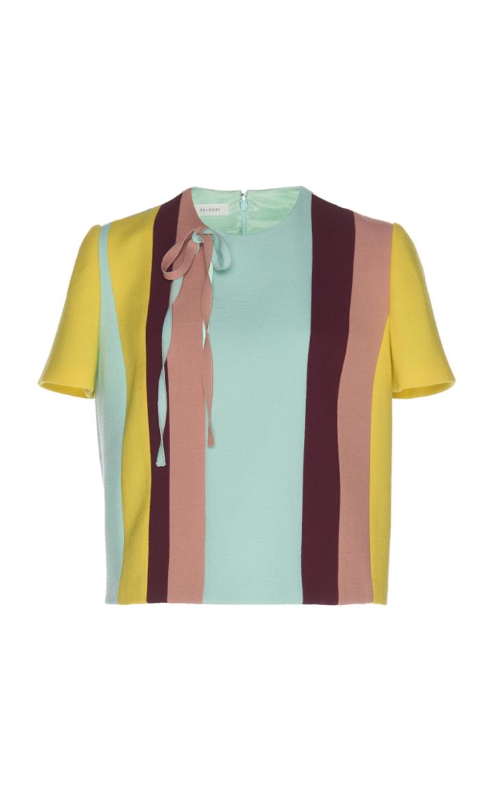 Delpozo Striped Crpe Top