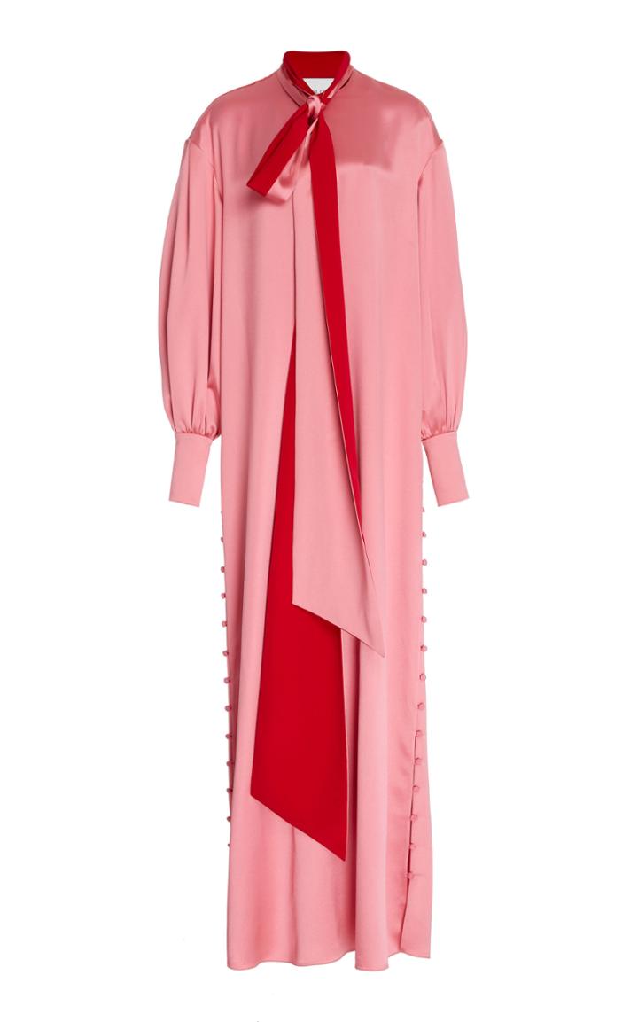 Prabal Gurung Long Sleeve Silk Maxi Caftan Dress
