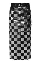 Moda Operandi Matriel Flexy Chess Vegan Leather Checked Skirt