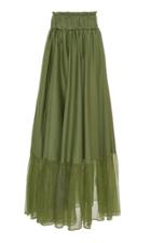 Moda Operandi White Story Sage Cotton-organza Maxi Skirt