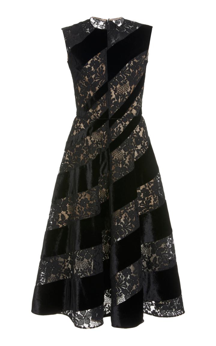 Moda Operandi Oscar De La Renta Lace Inserts A-line Dress