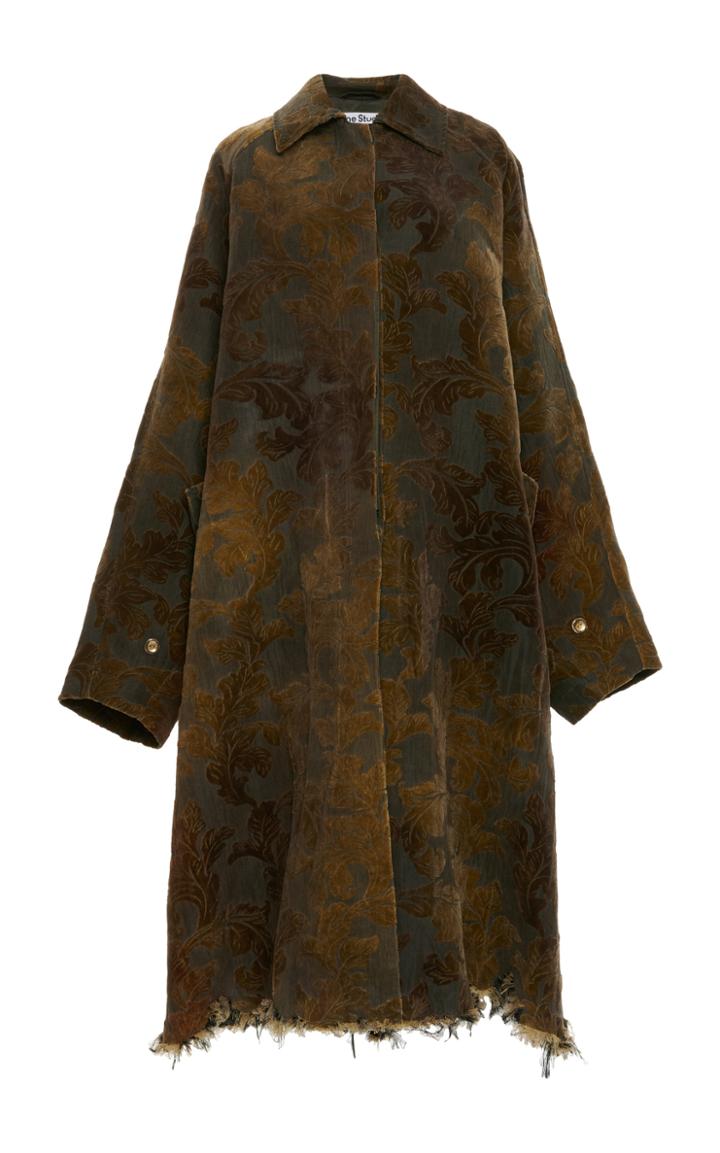 Moda Operandi Acne Studios Odriane Oversized Frayed Cotton-blend Jacquard Coat
