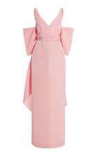 Moda Operandi Carolina Herrera Back Bow V-neck Silk Gown