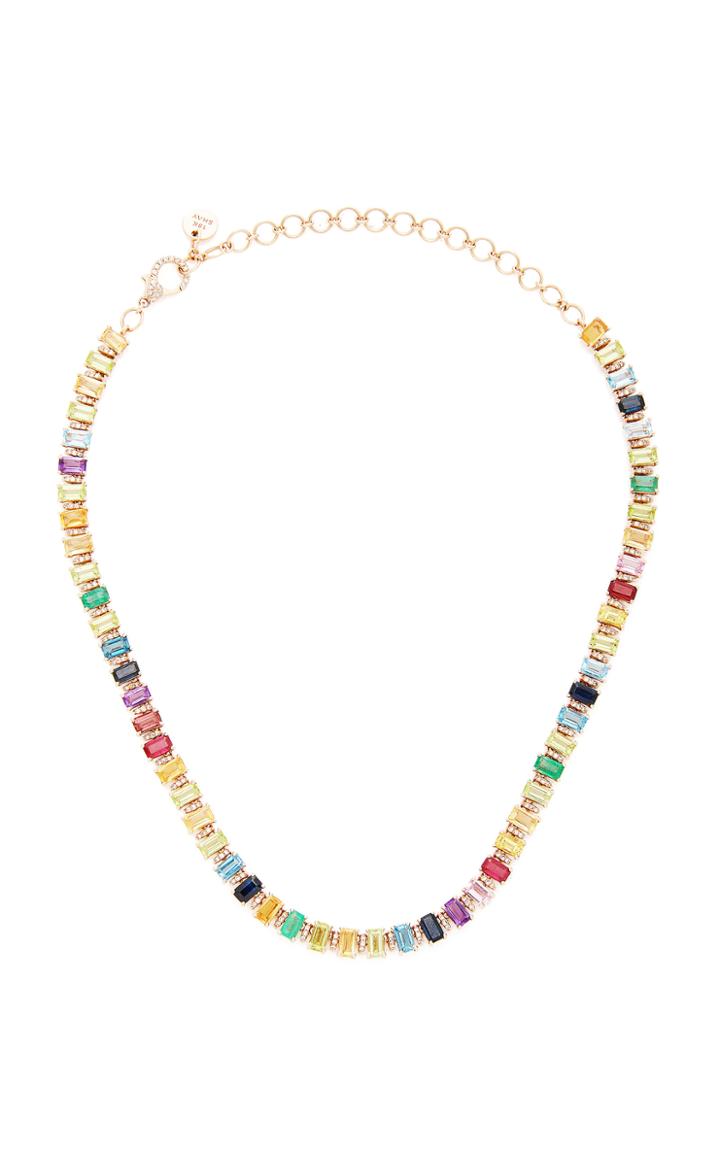 Moda Operandi Shay 18k Rose Gold Rainbow Eternity Choker