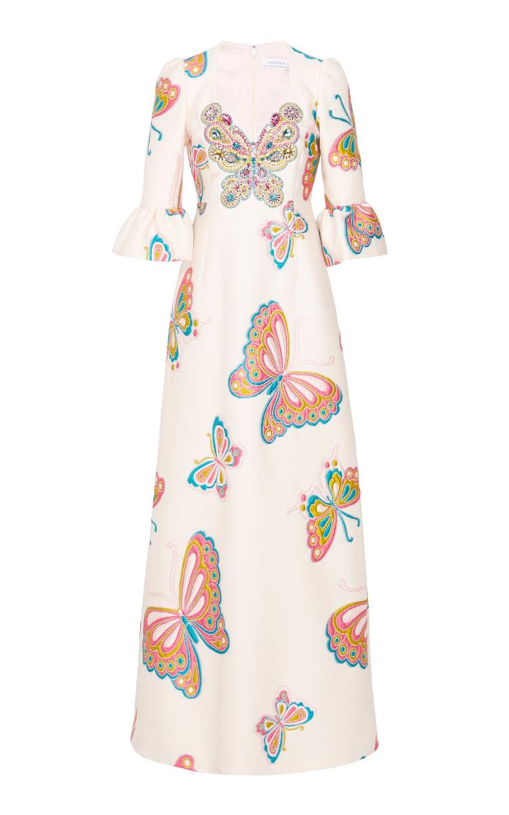 Andrew Gn Butterfly Quilted Gown