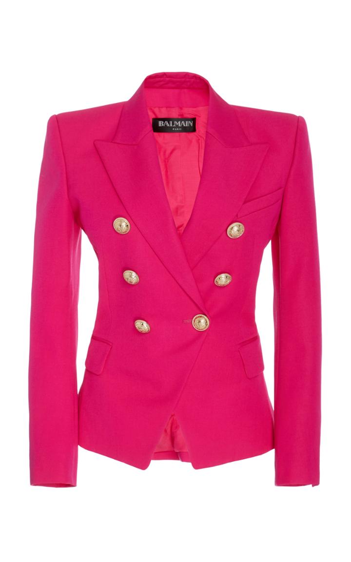 Balmain Fitted Classic Wool Blazer