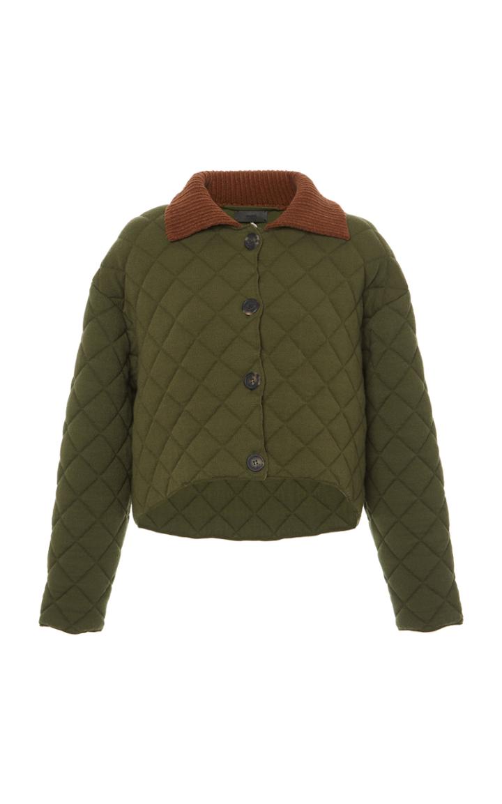 Moda Operandi Alanui Seattle Knit-trimmed Quilted Wool-blend Cropped Jacket