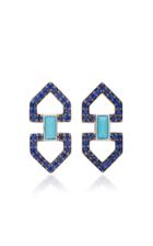 Moda Operandi Doryn Wallach Harlow Blue Sapphire Stud Earrings