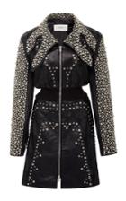 Rodarte Black Lasercut And Studded Leather Jacket