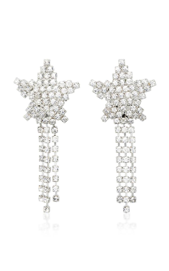 Jennifer Behr Shooting Star Gunmetal-plated Swarovski Crystal Earrings