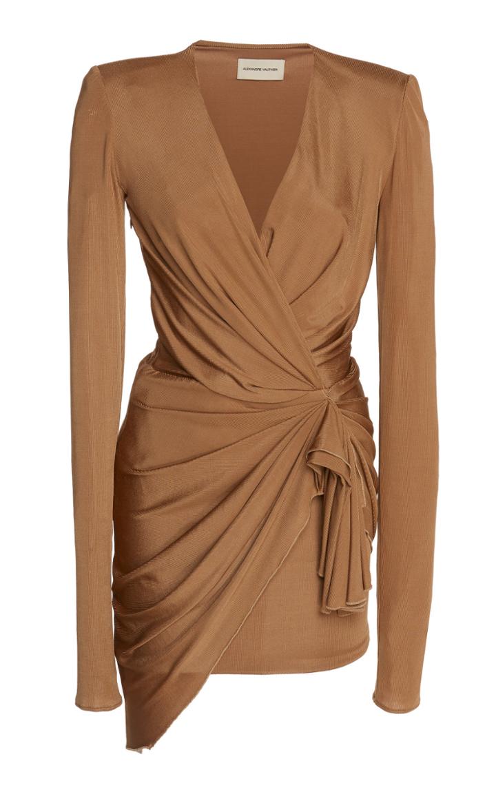 Alexandre Vauthier Draped Ribbed Jersey Dress