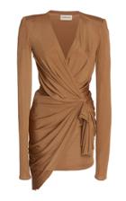 Alexandre Vauthier Draped Ribbed Jersey Dress