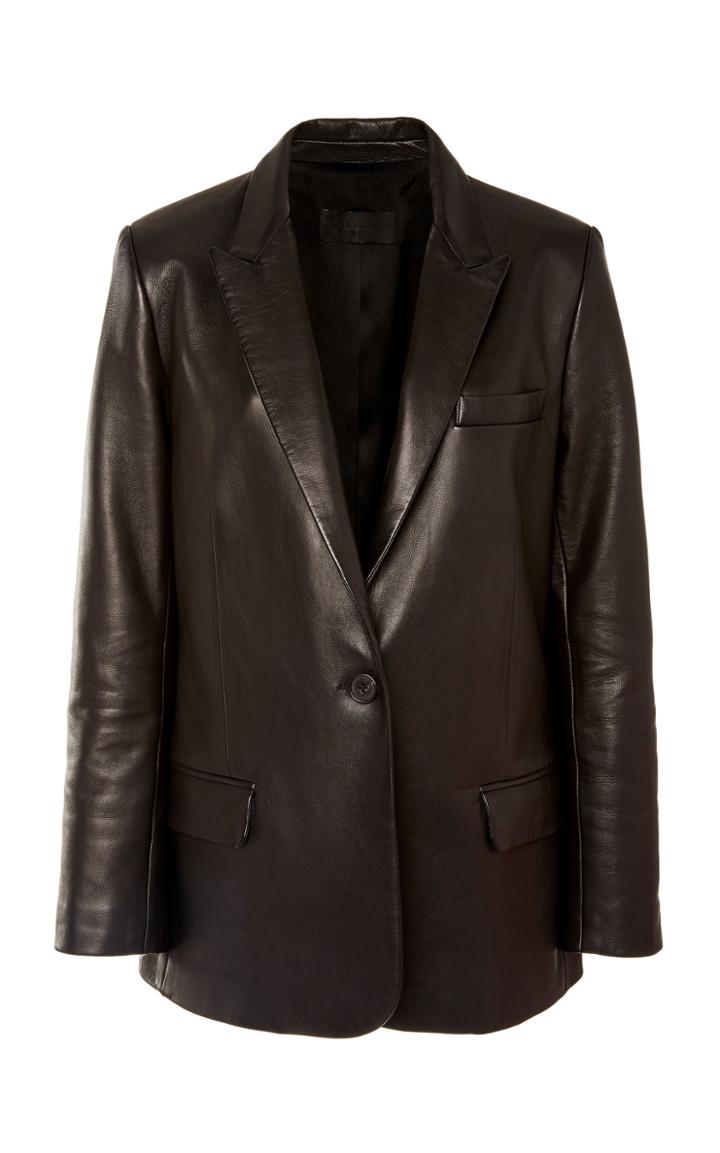 Nili Lotan Don Single-breasted Leather Blazer