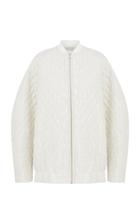 Lee Mathews Olive Quilted Bomber Jacket