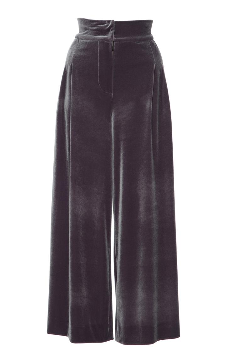 Luisa Beccaria Velvet Wide Leg Pant