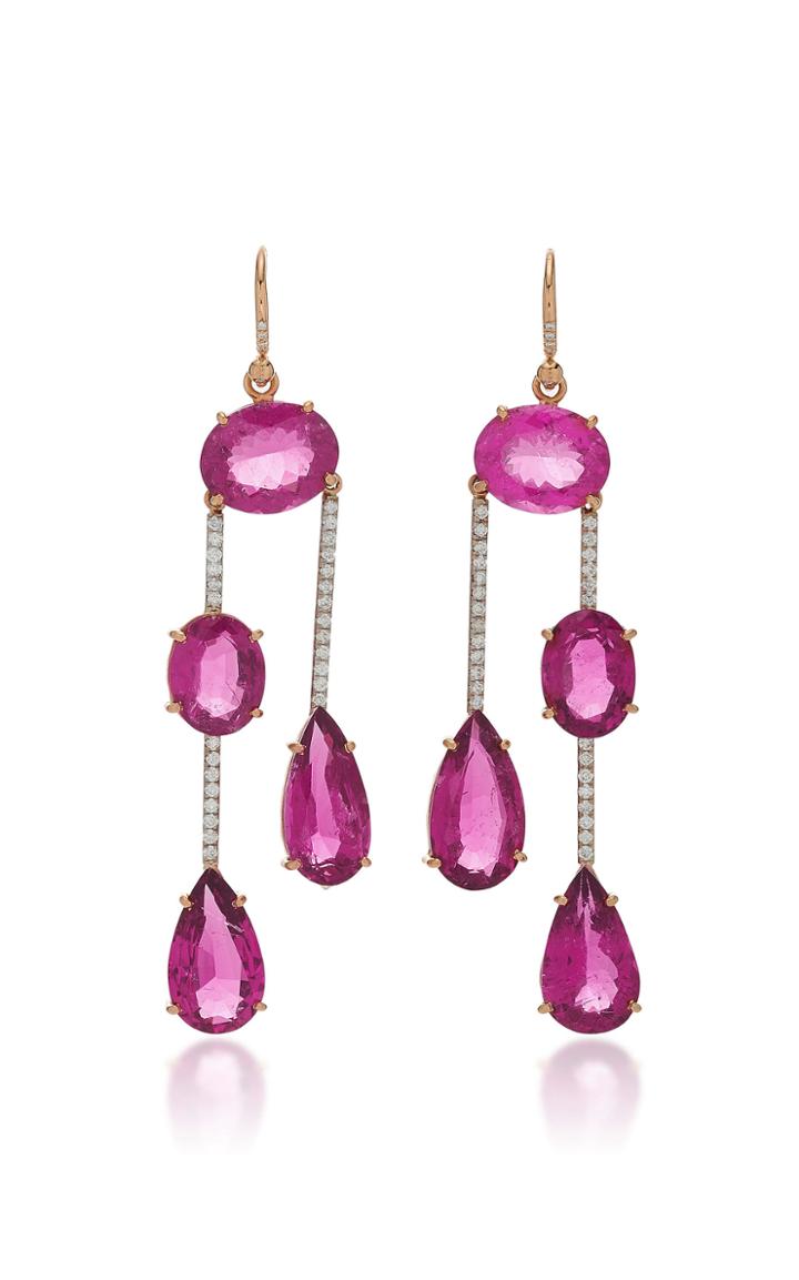 Irene Neuwirth One-of-a-kind 18k Gold Rubellite Tourmaline Earrings