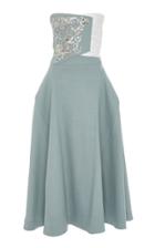 Adeam Embroidered Strapless Panel Gown
