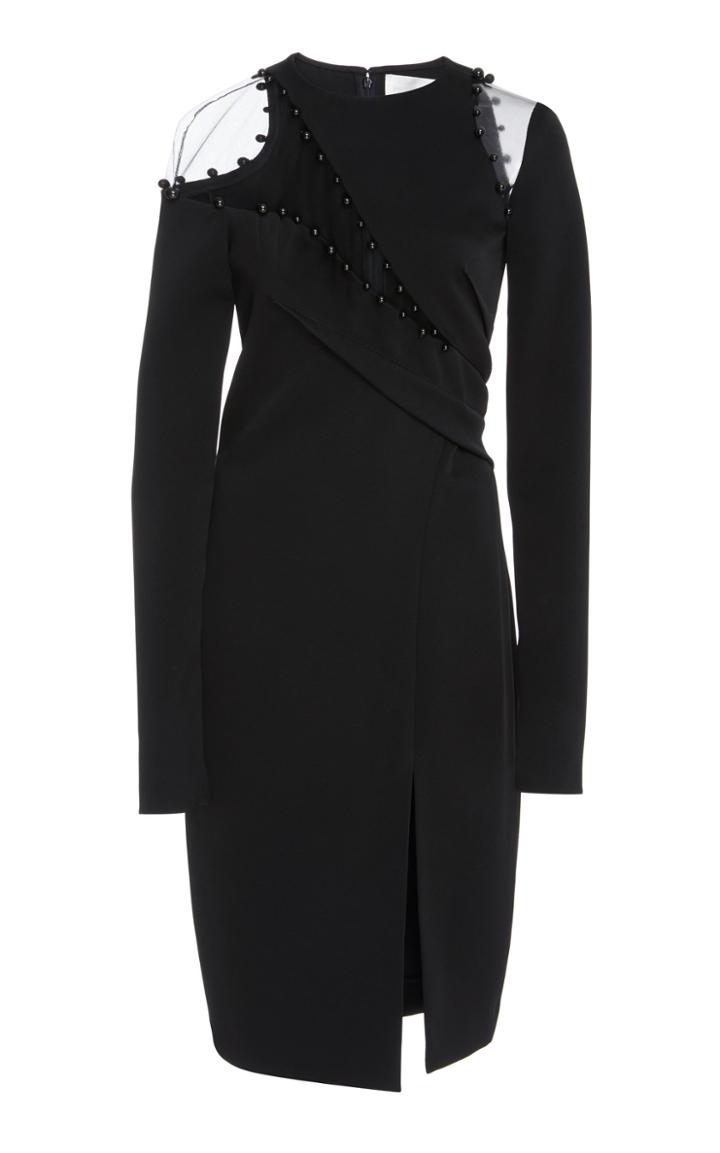 Pamella Roland Satin Bonded Crepe Dress