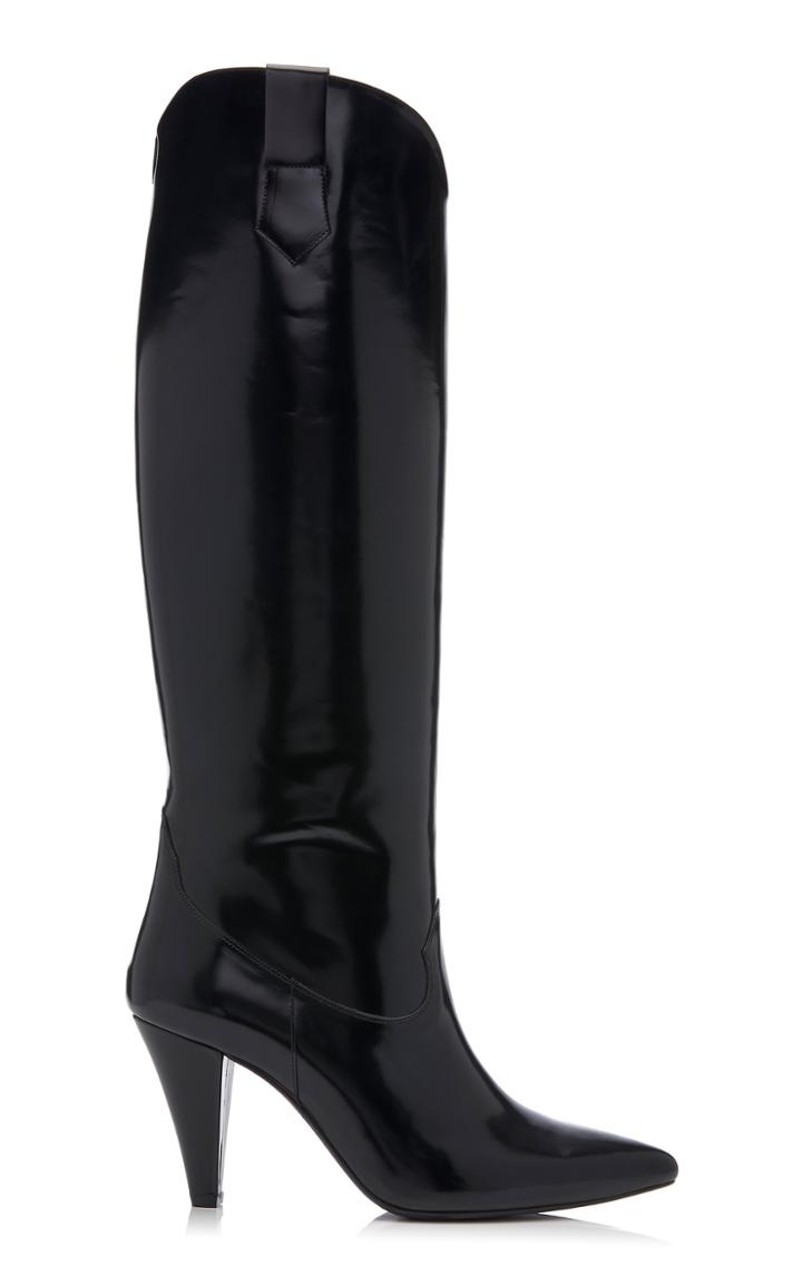 Zeynep Aray Patent-leather Knee Boots