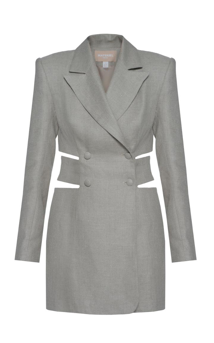 Moda Operandi Matriel Linen Cut Out Waist Blazer Dress