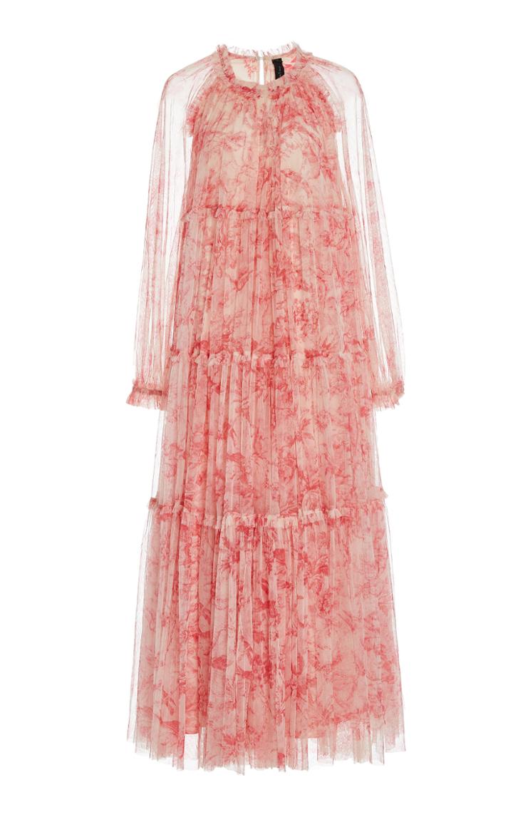 Needle & Thread Toile De Jouy Printed Tulle Gown