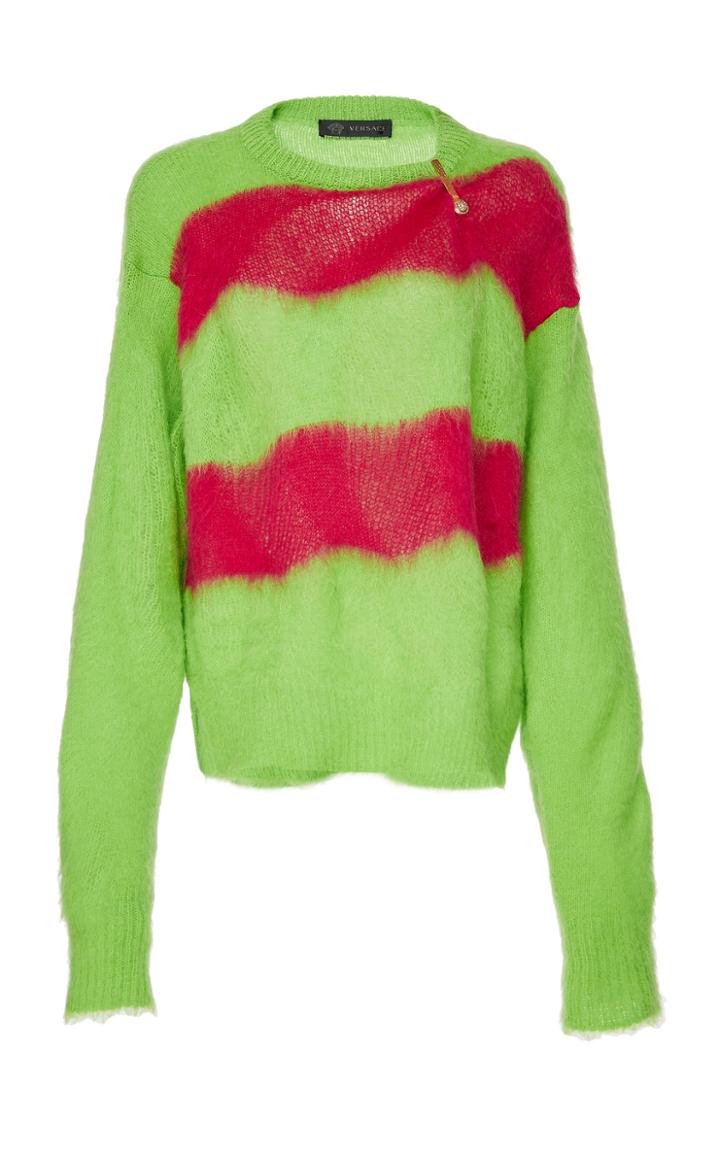 Versace Textured Knit Scoop Neck Top