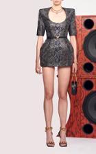 Moda Operandi Versace Bold-shoulder Python-print Satin Mini Dress