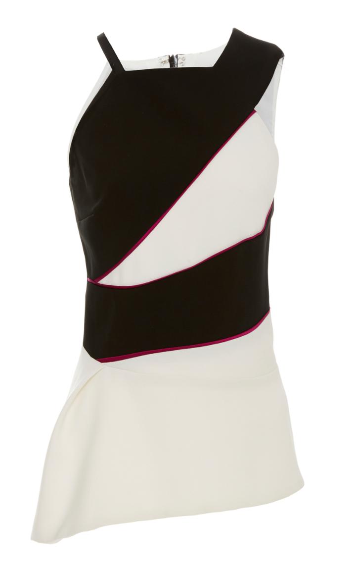 Bibhu Mohapatra Sleeveless Crepe Color Block Top