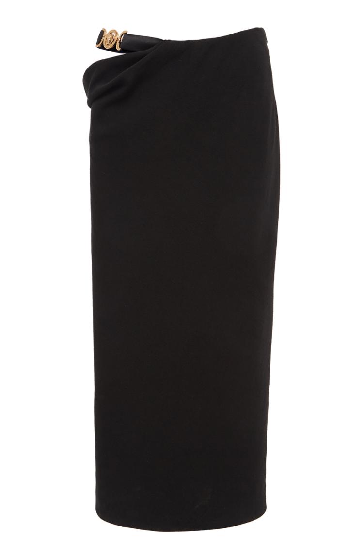 Moda Operandi Versace Cutout Linen-blend Medusa Skirt