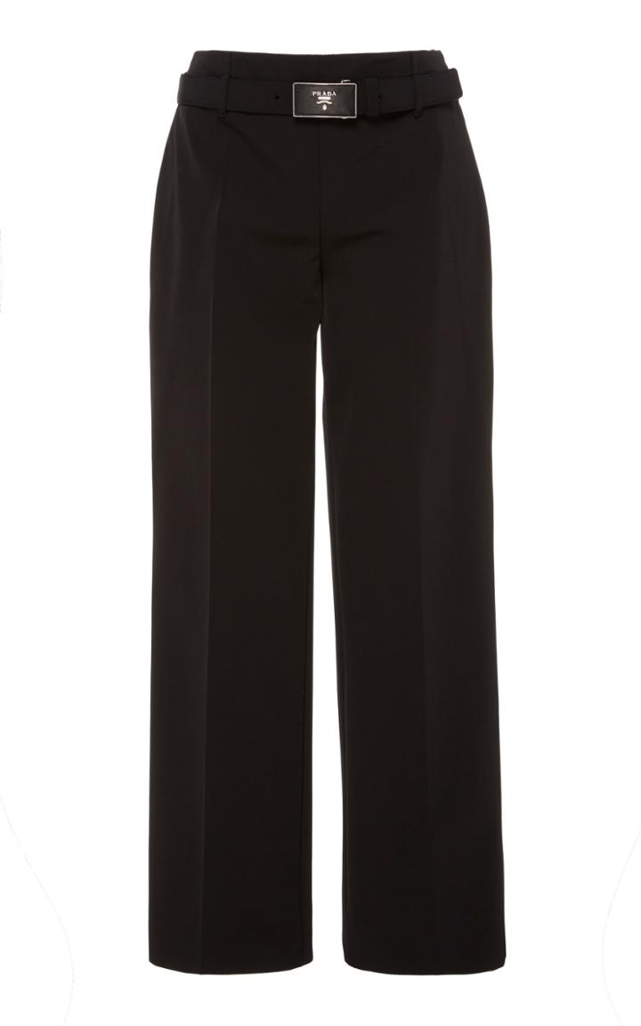 Prada Cropped Stretch-knit Straight-leg Pants